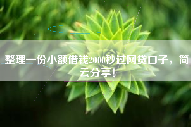 整理一份小额借钱2000秒过网贷口子，简云分享！