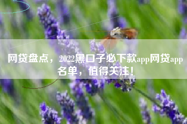 网贷盘点，2022黑口子必下款app网贷app名单，值得关注！