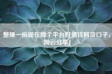 整理一份现在哪个平台好借钱网贷口子，简云分享！