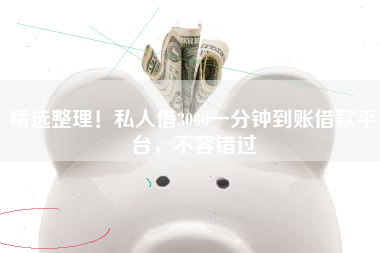 精选整理！私人借3000一分钟到账借款平台，不容错过