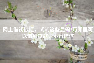 网上借钱被拒，试试这些急需2万哪里可以借到贷款，不容错过