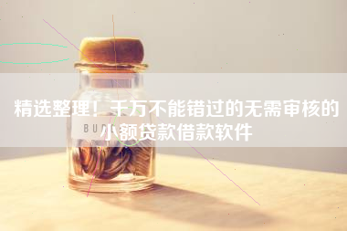 精选整理！千万不能错过的无需审核的小额贷款借款软件