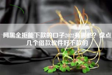 网黑全拒能下款的口子2022有哪些？盘点几个借款软件好下款的