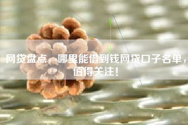 网贷盘点，哪里能借到钱网贷口子名单，值得关注！