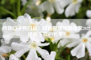 网贷口子热门篇：精选整理频繁借款2022还能下款的名单！