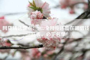 网贷精选盘点：2022全网拒还能在哪借钱一览表，必下名单