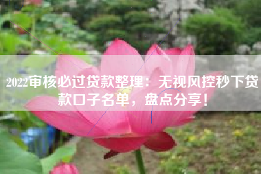 2022审核必过贷款整理：无视风控秒下贷款口子名单，盘点分享！