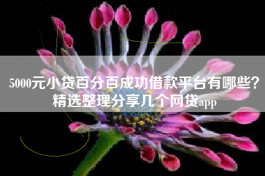 5000元小贷百分百成功借款平台有哪些？精选整理分享几个网贷app