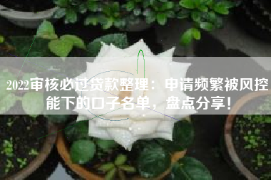 2022审核必过贷款整理：申请频繁被风控能下的口子名单，盘点分享！