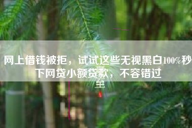网上借钱被拒，试试这些无视黑白100%秒下网贷小额贷款，不容错过