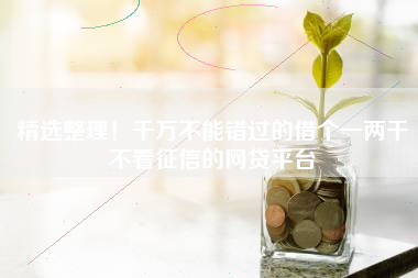精选整理！千万不能错过的借个一两千不看征信的网贷平台