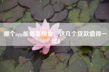 哪个app能借备用金，这几个贷款值得一试！