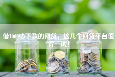 借1000必下款的网贷，这几个网贷平台值得一试！