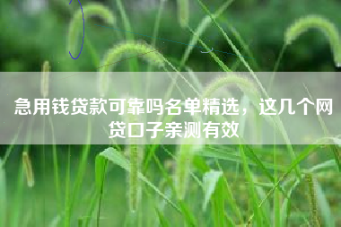 急用钱贷款可靠吗名单精选，这几个网贷口子亲测有效