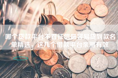哪个贷款平台不看征信最容易贷到款名单精选，这几个借款平台亲测有效