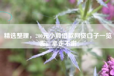 精选整理，200元小额借款网贷口子一览表，拿走不谢