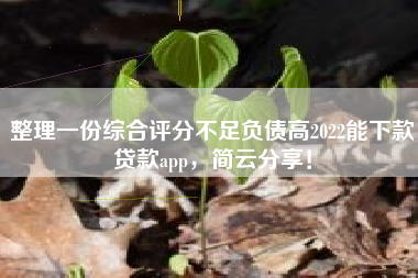 整理一份综合评分不足负债高2022能下款贷款app，简云分享！