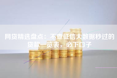 网贷精选盘点：不查征信大数据秒过的贷款一览表，必下口子