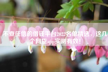 不查征信的借钱平台2022名单精选，这几个网贷app实测有效！
