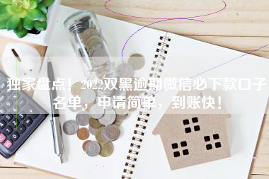 独家盘点！2022双黑逾期微信必下款口子名单，申请简单，到账快！