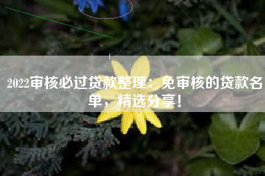 2022审核必过贷款整理：免审核的贷款名单，精选分享！