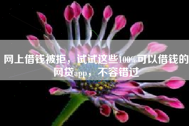 网上借钱被拒，试试这些100%可以借钱的网贷app，不容错过