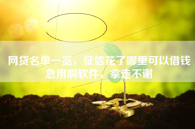 网贷名单一览，征信花了哪里可以借钱急用啊软件，拿走不谢