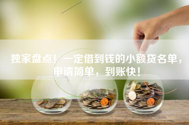 独家盘点！一定借到钱的小额贷名单，申请简单，到账快！