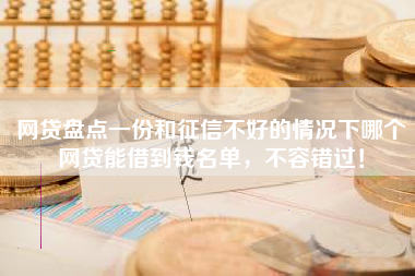 网贷盘点一份和征信不好的情况下哪个网贷能借到钱名单，不容错过！