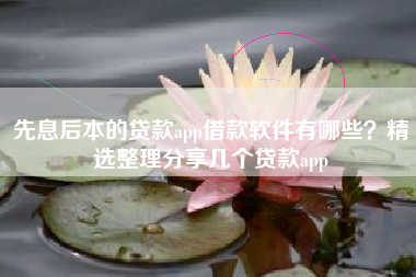 先息后本的贷款app借款软件有哪些？精选整理分享几个贷款app