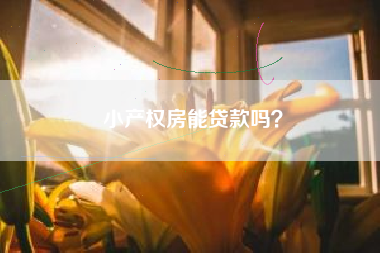 小产权房能贷款吗？