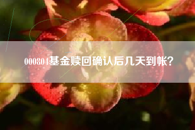 000804基金赎回确认后几天到帐？