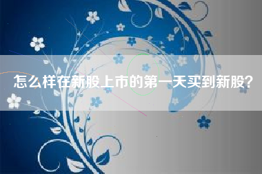 怎么样在新股上市的第一天买到新股？