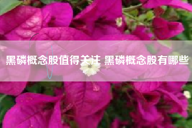 黑磷概念股值得关注 黑磷概念股有哪些