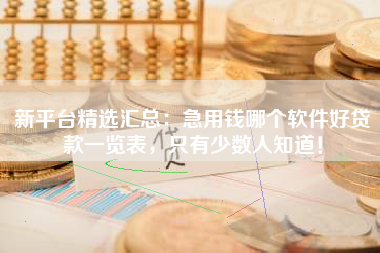新平台精选汇总：急用钱哪个软件好贷款一览表，只有少数人知道！