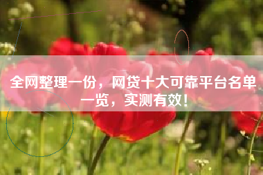 全网整理一份，网贷十大可靠平台名单一览，实测有效！