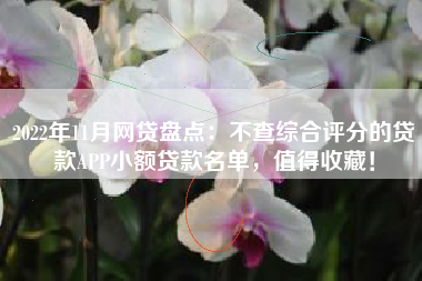2022年11月网贷盘点：不查综合评分的贷款APP小额贷款名单，值得收藏！