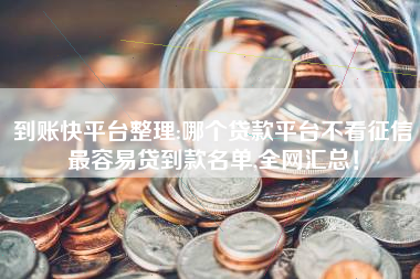 到账快平台整理:哪个贷款平台不看征信最容易贷到款名单,全网汇总！