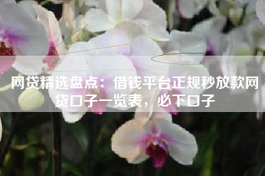 网贷精选盘点：借钱平台正规秒放款网贷口子一览表，必下口子