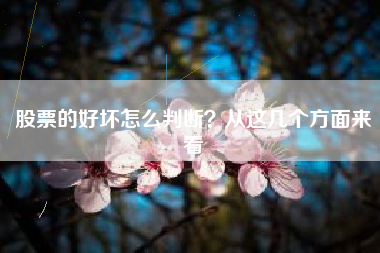 股票的好坏怎么判断？从这几个方面来看