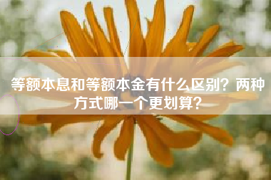 等额本息和等额本金有什么区别？两种方式哪一个更划算？