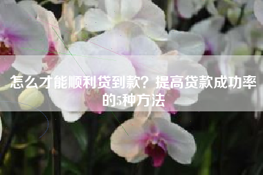 怎么才能顺利贷到款？提高贷款成功率的5种方法