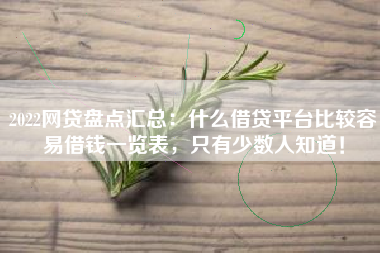 2022网贷盘点汇总：什么借贷平台比较容易借钱一览表，只有少数人知道！