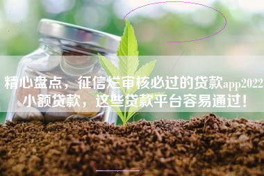 精心盘点，征信烂审核必过的贷款app2022小额贷款，这些贷款平台容易通过！