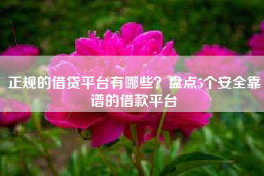 正规的借贷平台有哪些？盘点5个安全靠谱的借款平台