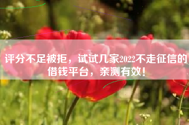 评分不足被拒，试试几家2022不走征信的借钱平台，亲测有效！