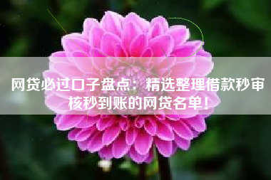 网贷必过口子盘点：精选整理借款秒审核秒到账的网贷名单！
