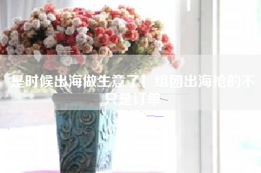 是时候出海做生意了！组团出海抢的不只是订单