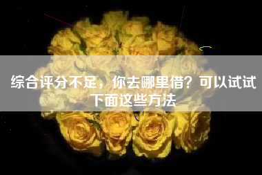 综合评分不足，你去哪里借？可以试试下面这些方法