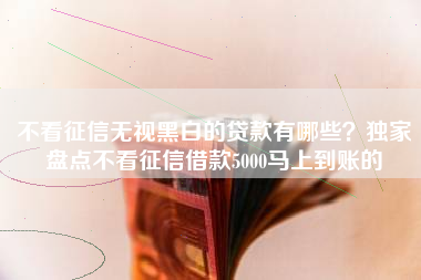 不看征信无视黑白的贷款有哪些？独家盘点不看征信借款5000马上到账的
